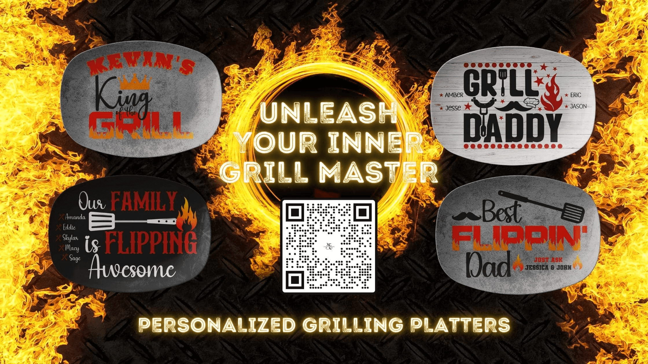 BBQ Grill Party Personalized Metal Plaque - Northwest Gifts