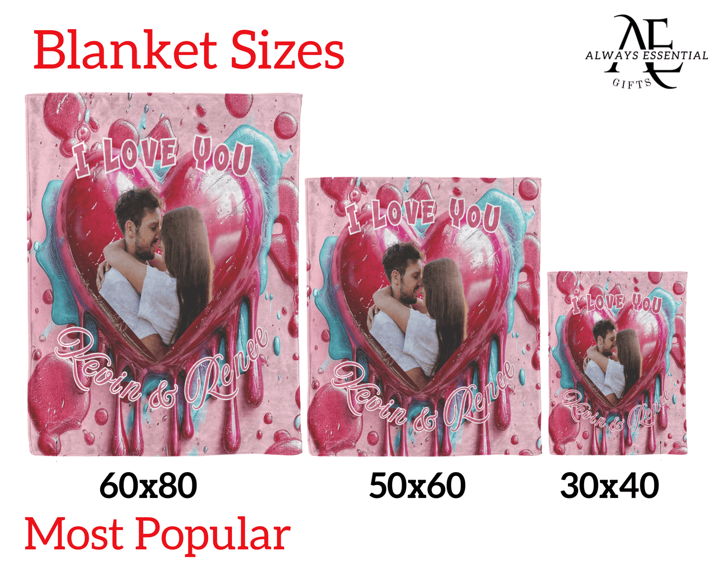 Personalized Photo & Couples Name Blanket