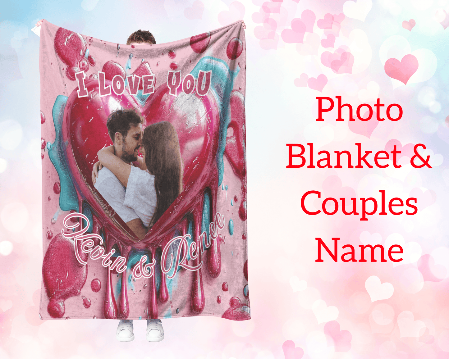 Personalized Photo & Couples Name Blanket