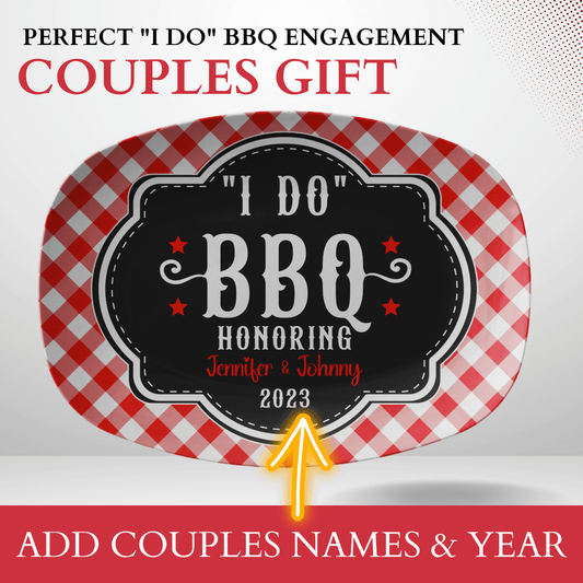 Personalized "I Do" BBQ Custom Grilling Platter - Unique Engagement Gift