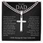 Personalized Steel Cross On Cuban Link Chain For Dad With Meaningful Message Card - Never Forget That I Love You