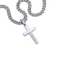 Personalized Steel Cross On Cuban Link Chain For Dad With Meaningful Message Card - Never Forget That I Love You