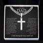 Personalized Steel Cross On Cuban Link Chain For Dad With Meaningful Message Card - Never Forget That I Love You