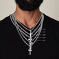 Personalized Steel Cross On Cuban Link Chain For Dad With Meaningful Message Card - Never Forget That I Love You