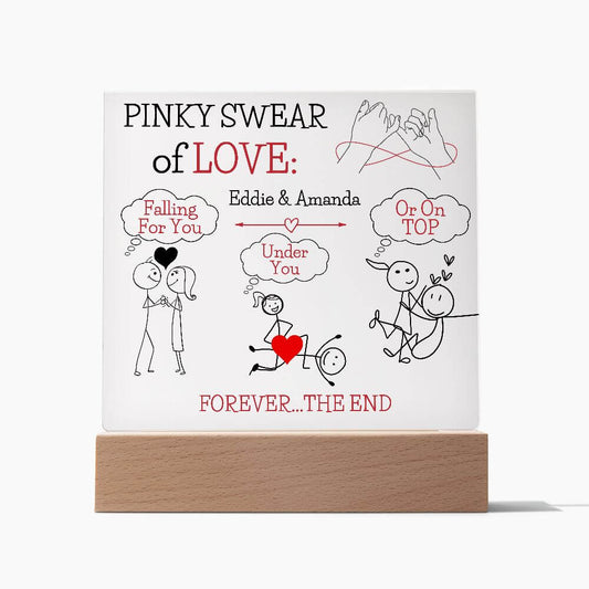Pinky Promise Custom Acrylic Plaque, Funny Gift Pinky Swear