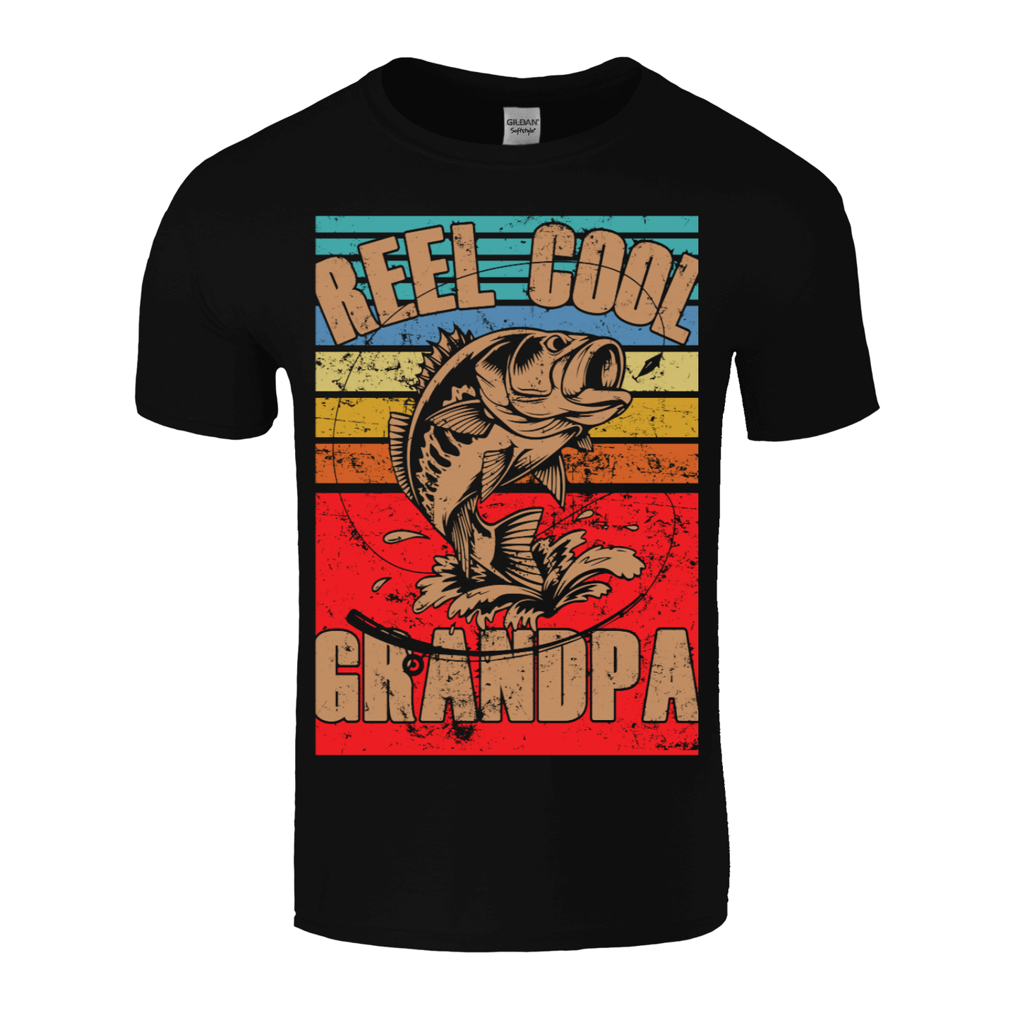 Embrace Grandpa's Cool Fishing Style - Reel Cool Grandpa Vintage Graphic T-Shirt