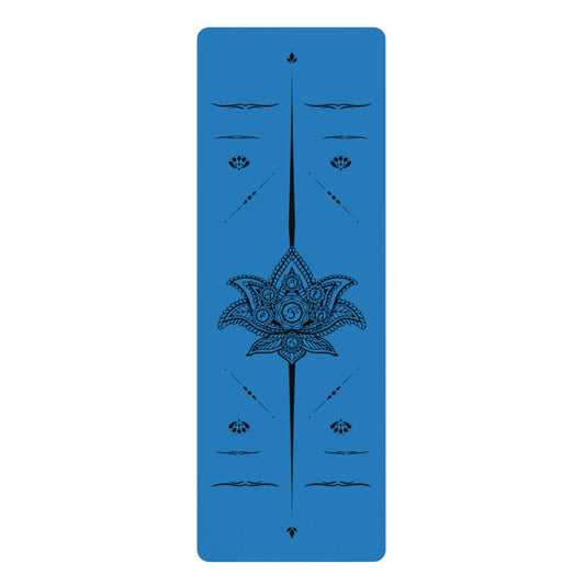 Yoga Mat For Men - Rubber Yoga Mat With Alignment System Blue
