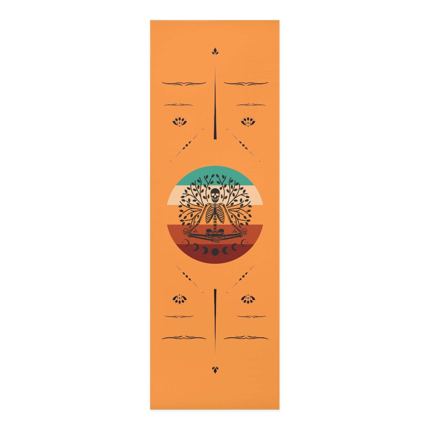 Foam Yoga Mat For Men - Skeleton Retro Alignment Align Design