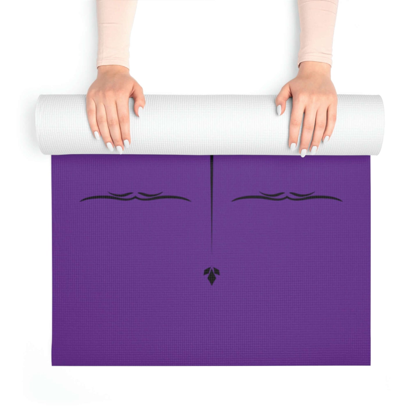 Foam Yoga Mat With Alignment System Purple