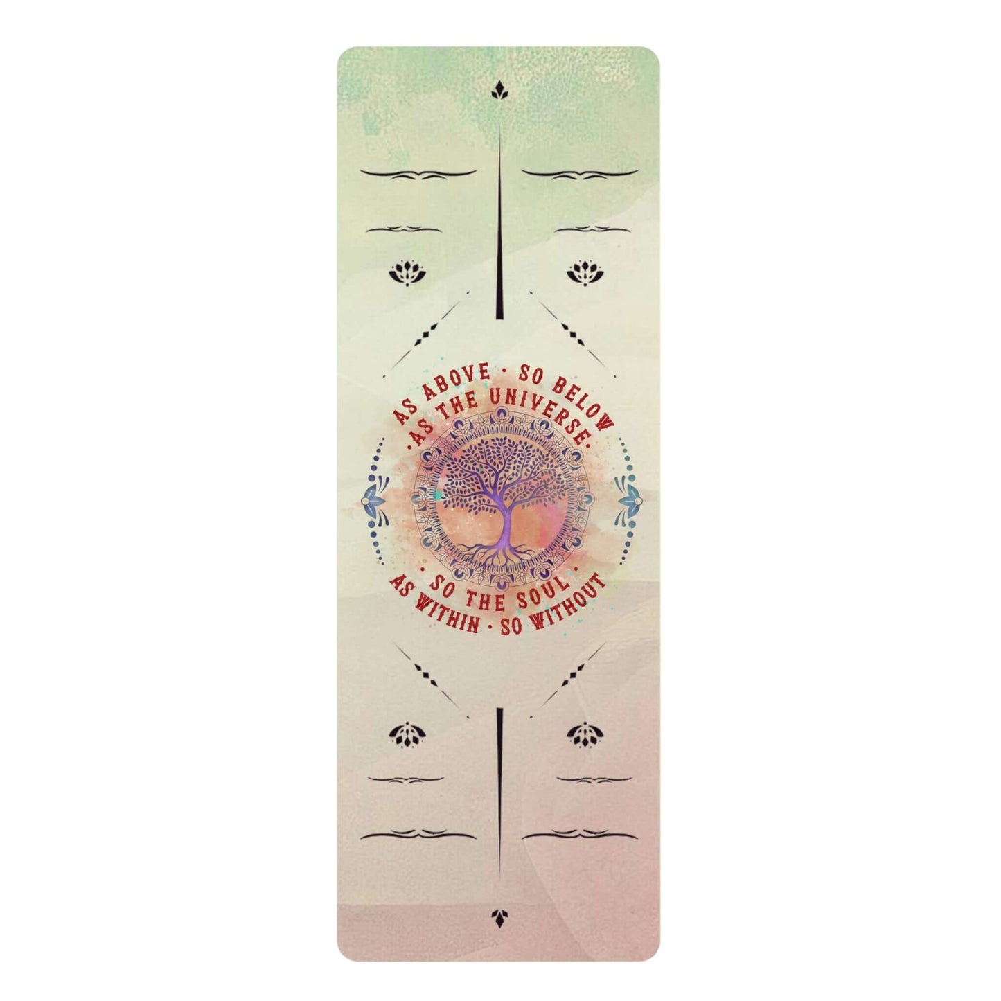 Rubber Yoga Mat - Celtic Tree of Life With Alignment System