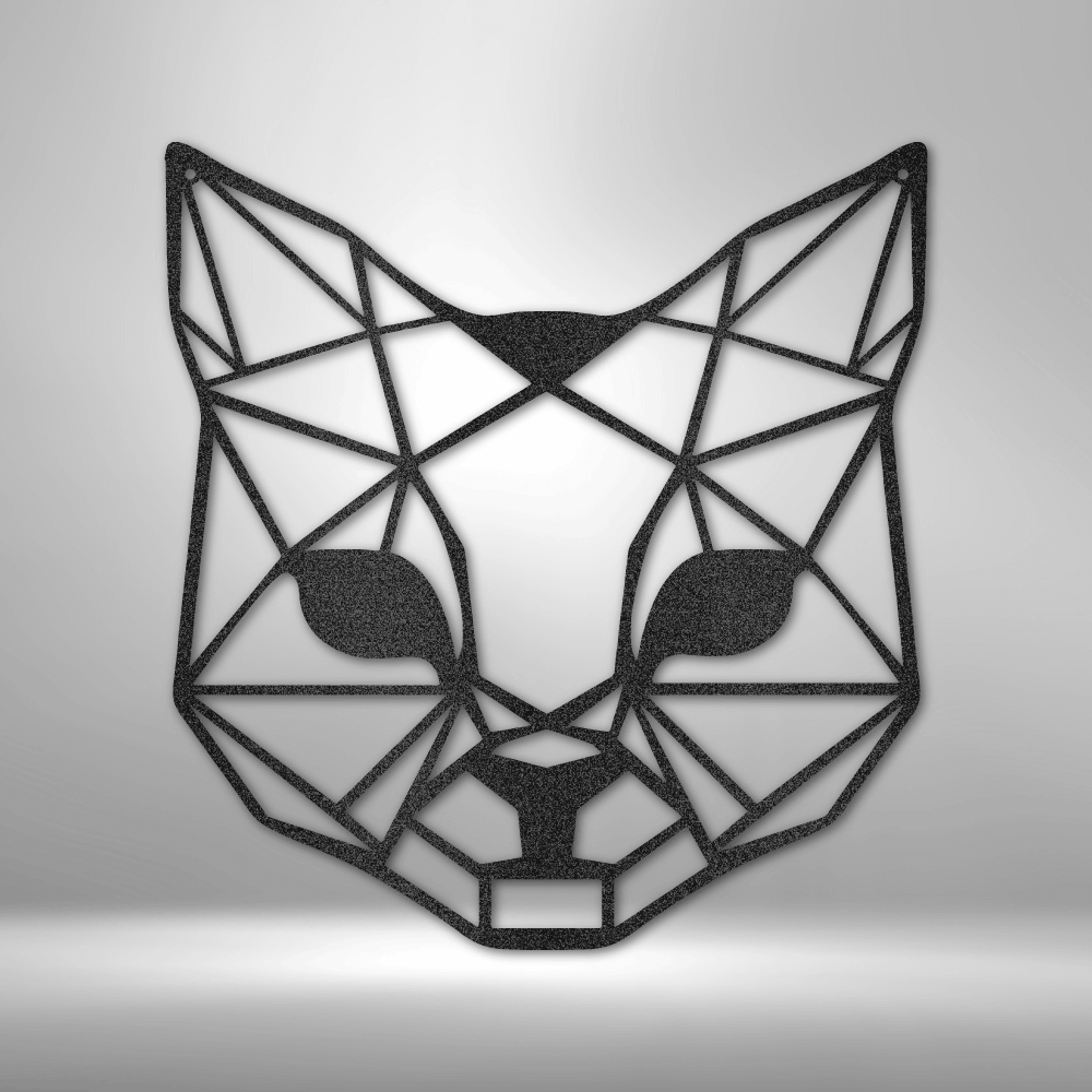 Geometric Cat - Steel Sign- Metal Wall Art - Cat Metal Sign Home Decor
