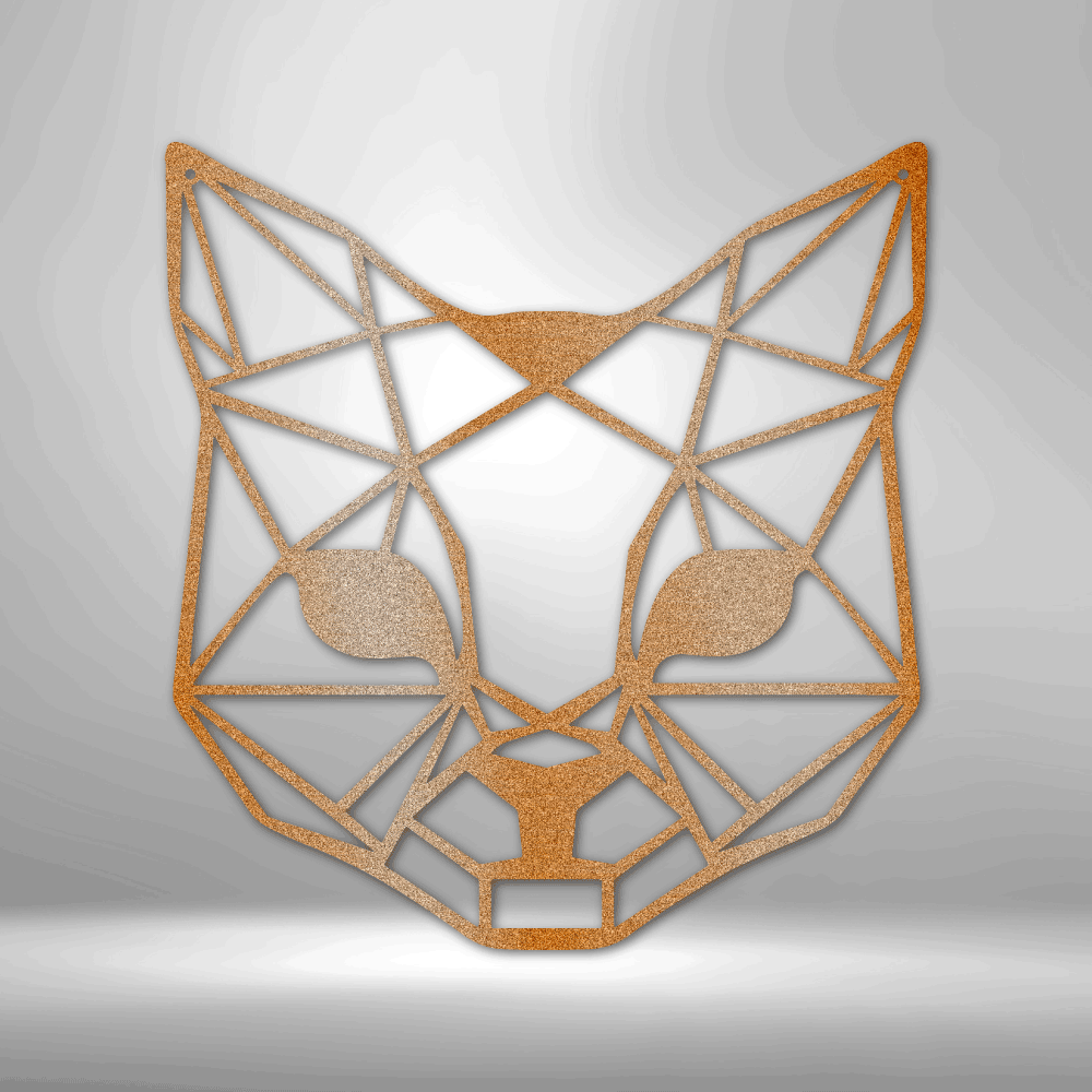 Geometric Cat - Steel Sign- Metal Wall Art - Cat Metal Sign Home Decor