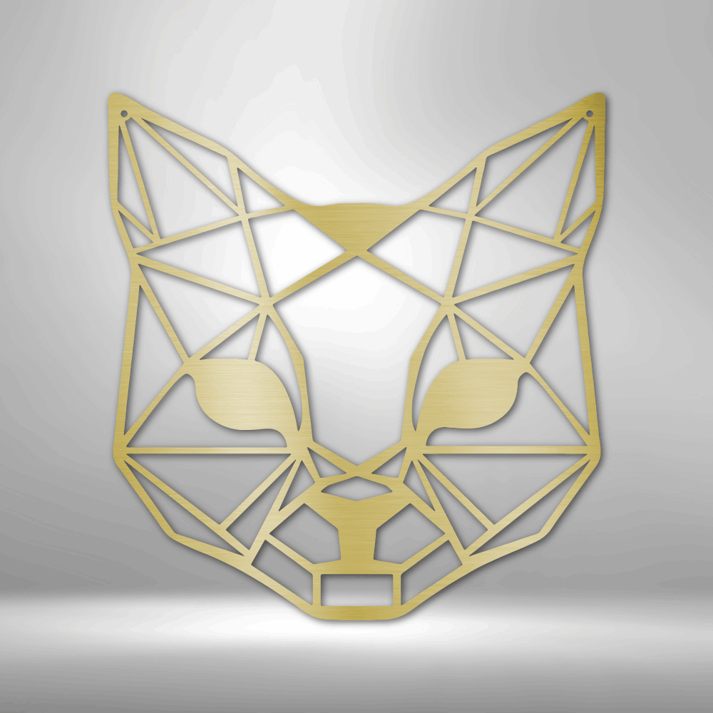 Geometric Cat - Steel Sign- Metal Wall Art - Cat Metal Sign Home Decor