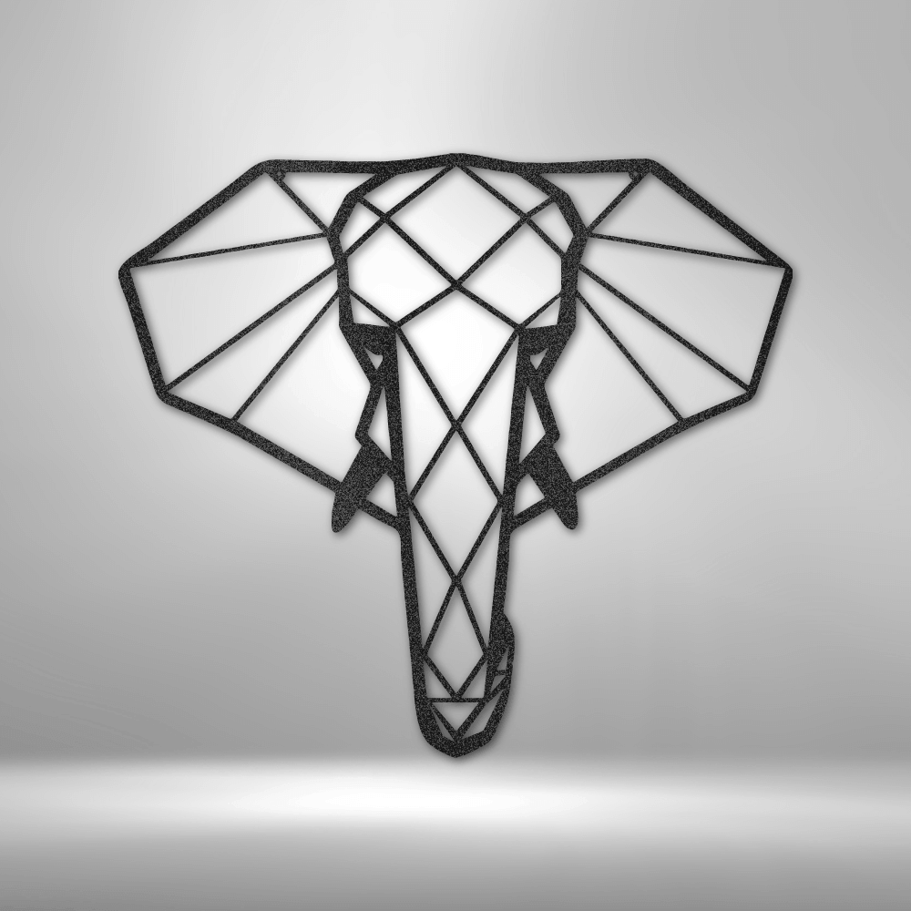 Geometric Elephant - Steel Sign - Metal Wall Art - Elephant Metal Sign Home Decor