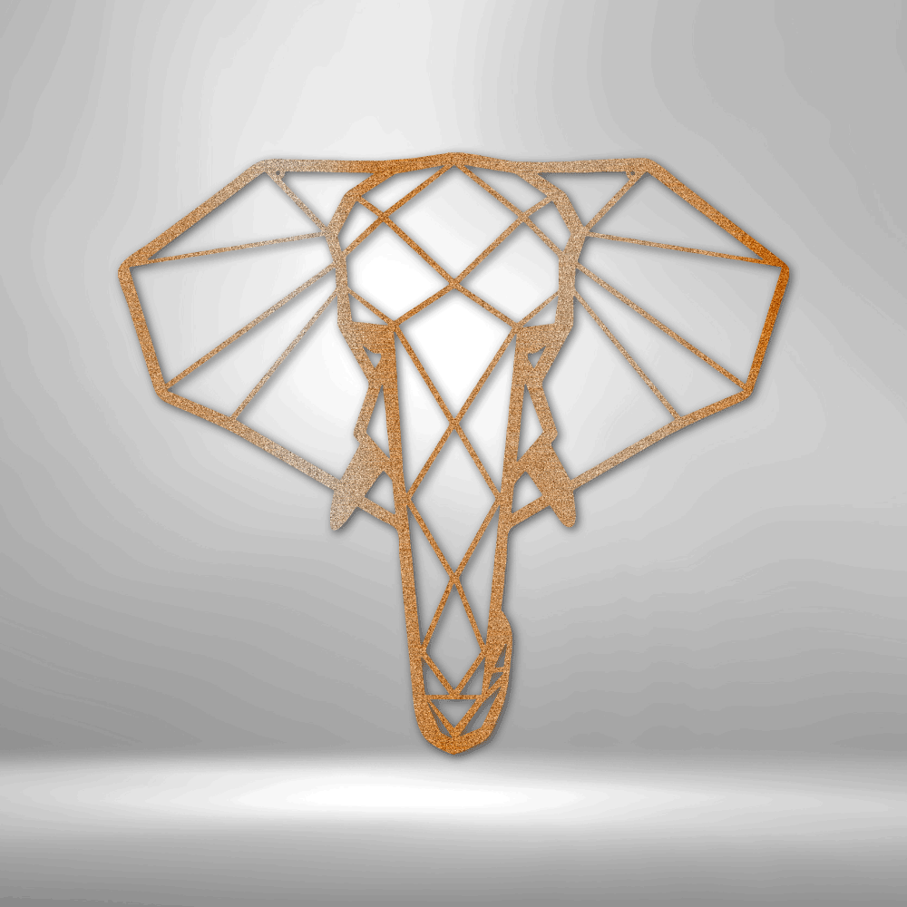 Geometric Elephant - Steel Sign - Metal Wall Art - Elephant Metal Sign Home Decor