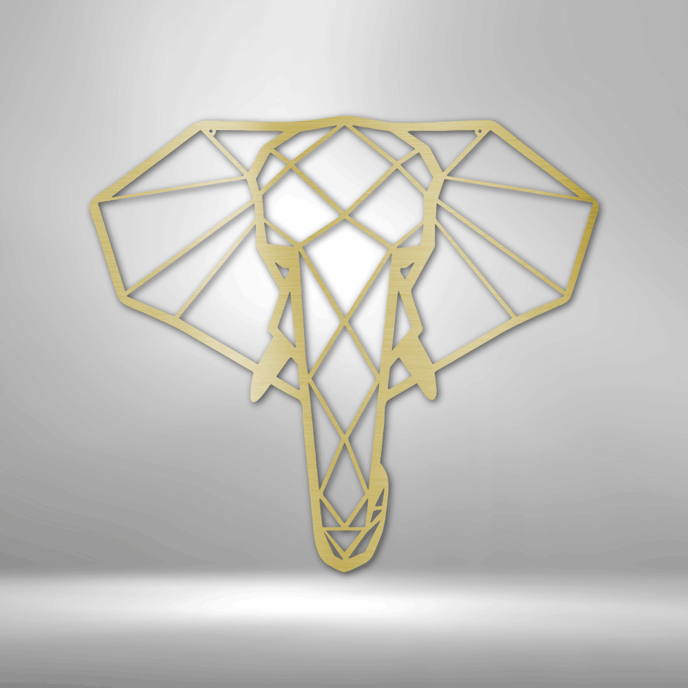 Geometric Elephant - Steel Sign - Metal Wall Art - Elephant Metal Sign Home Decor