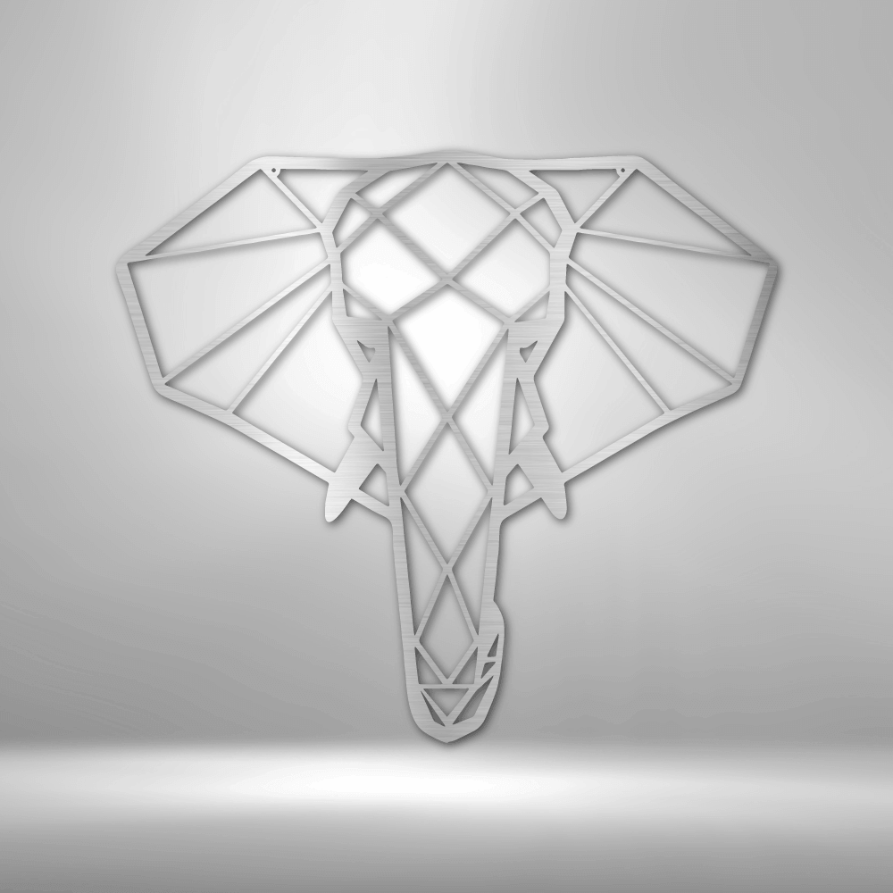 Geometric Elephant - Steel Sign - Metal Wall Art - Elephant Metal Sign Home Decor