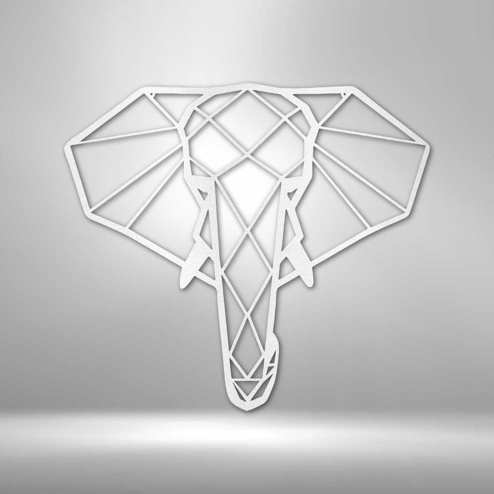 Geometric Elephant - Steel Sign - Metal Wall Art - Elephant Metal Sign Home Decor