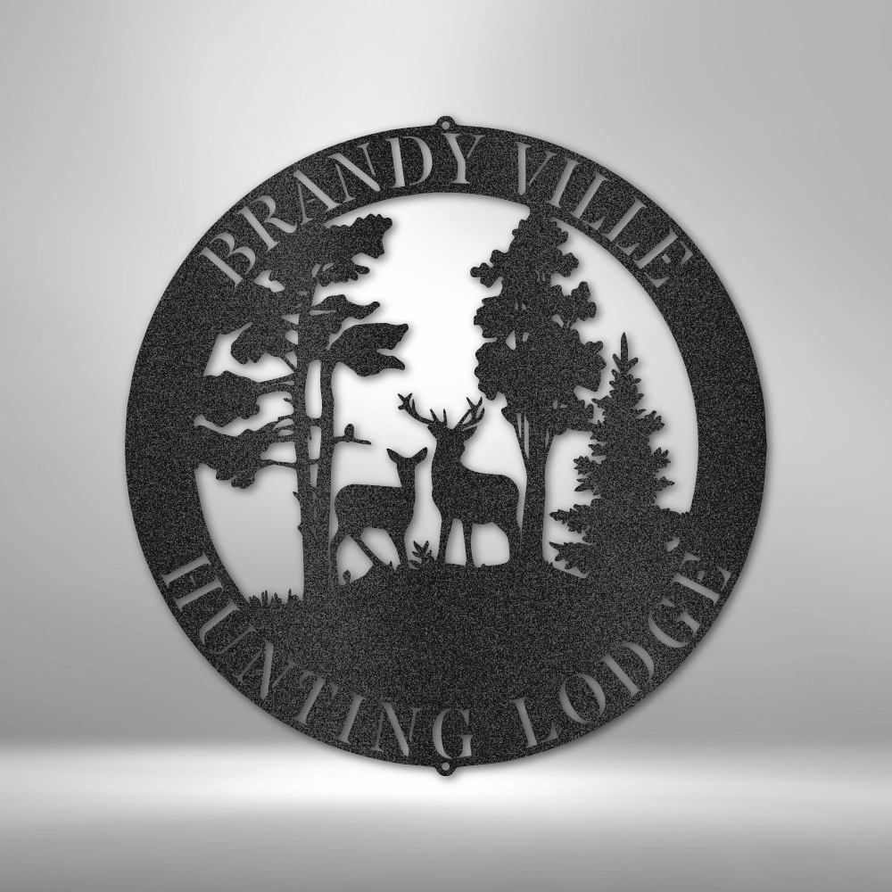 Deer Scene - Steel Sign - Metal Wall Art - Steel Wall Art Sign