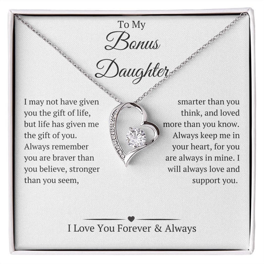 To My Beautiful Stepdaughter Necklace, Bonus Daughter Gift From Stepmom, Stepdad