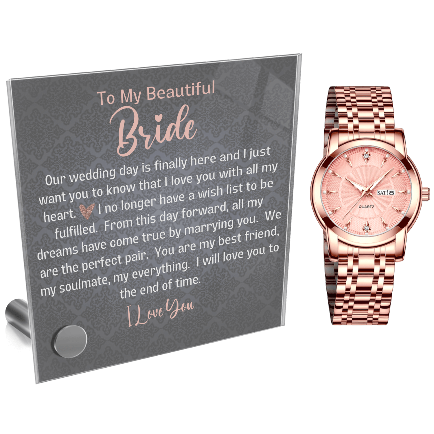 To My Bride Groom To Bride Wedding Gift Bride Rose Gold Watch From Groom Wedding Day Gifts For Bride From Groom