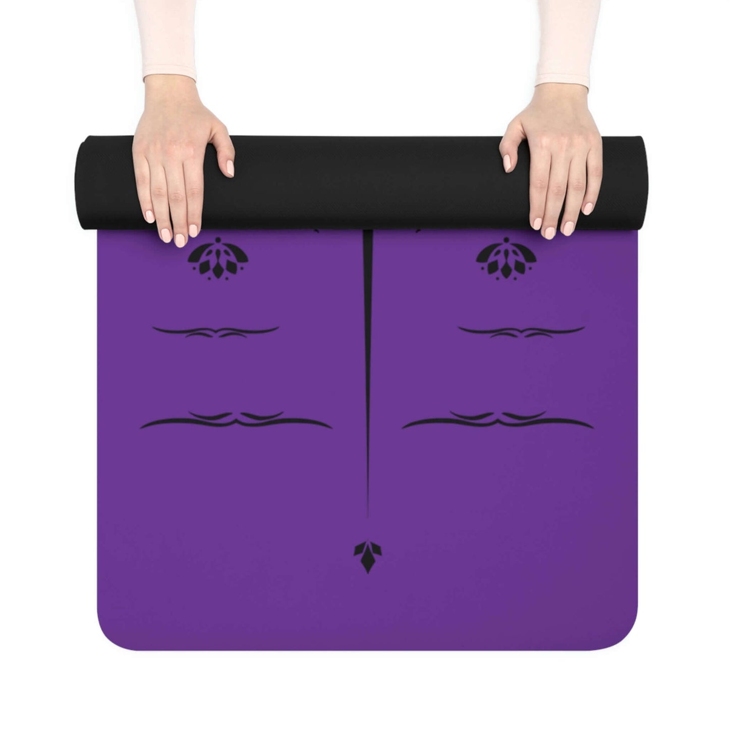 Rubber Yoga Mat With Alignment System Purple