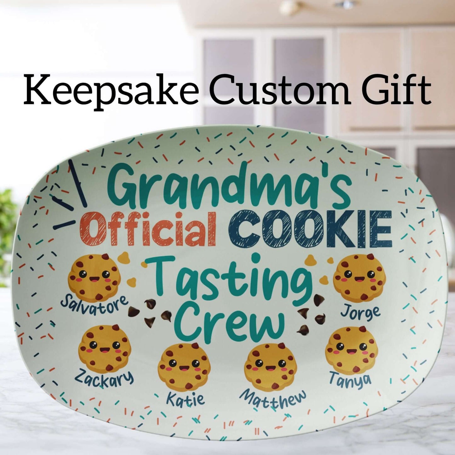 Personalized Cookie Platter With Kids Names - Cookie Plate, Custom Cookie Tray