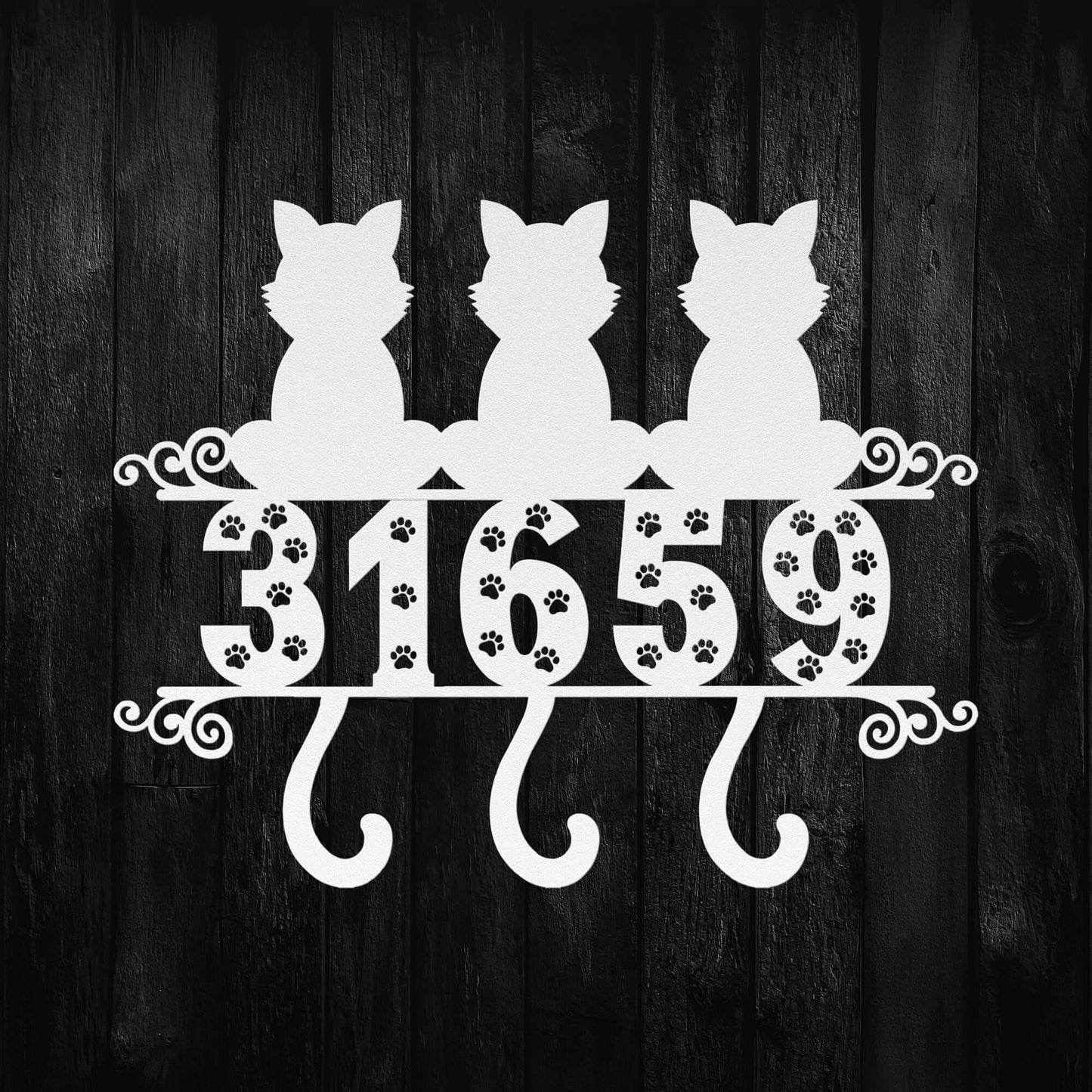 Personalized House Number Plaque, Cat Address Sign