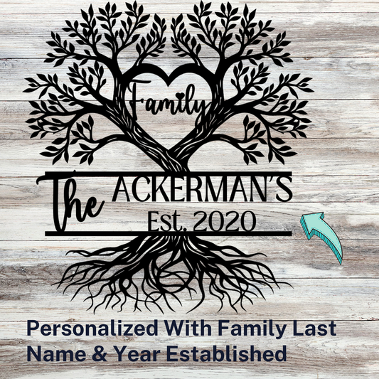 Personalized Tree of Life Family Name Sign