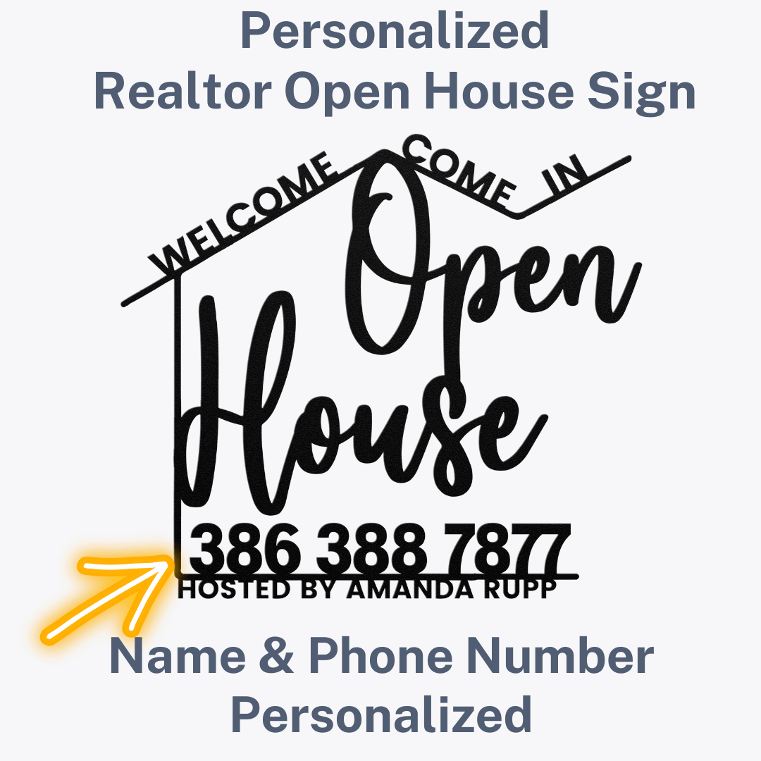 Open House Realtor Welcome Sign Personalized