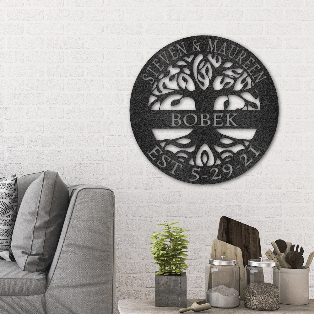 Custom Tree of Life Metal Wall Art - Elaborate Steel Sign for Home Decor