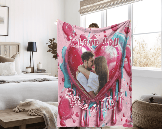 Personalized Photo & Couples Name Blanket