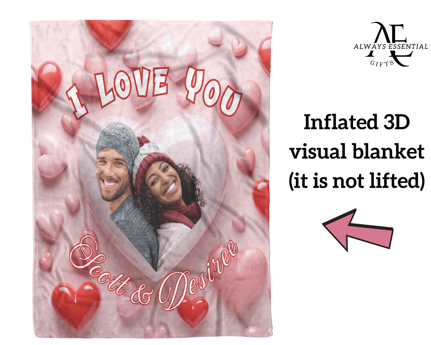 Custom Photo & Couples Name Love Blanket