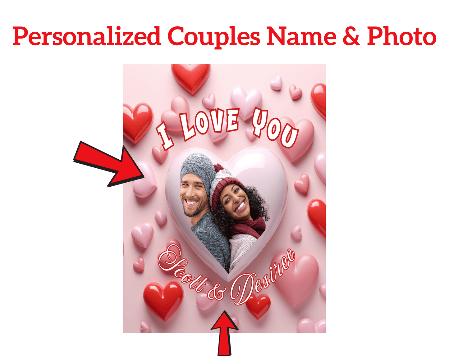 Custom Photo & Couples Name Love Blanket