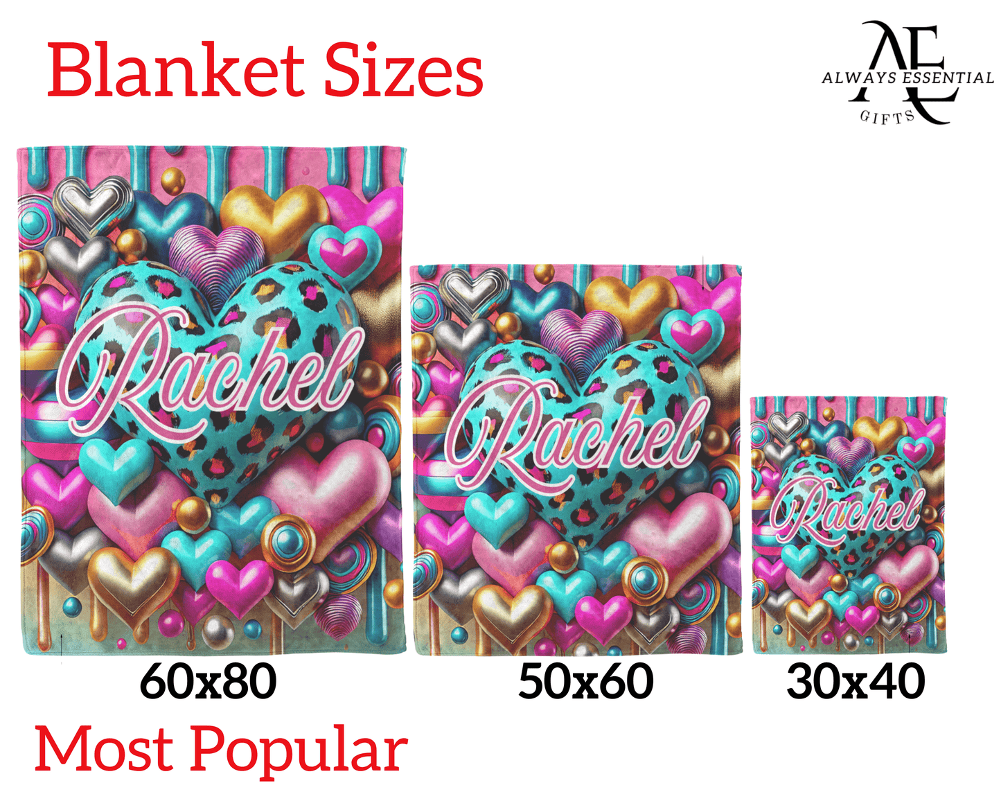 Custom Name Heart Blanket