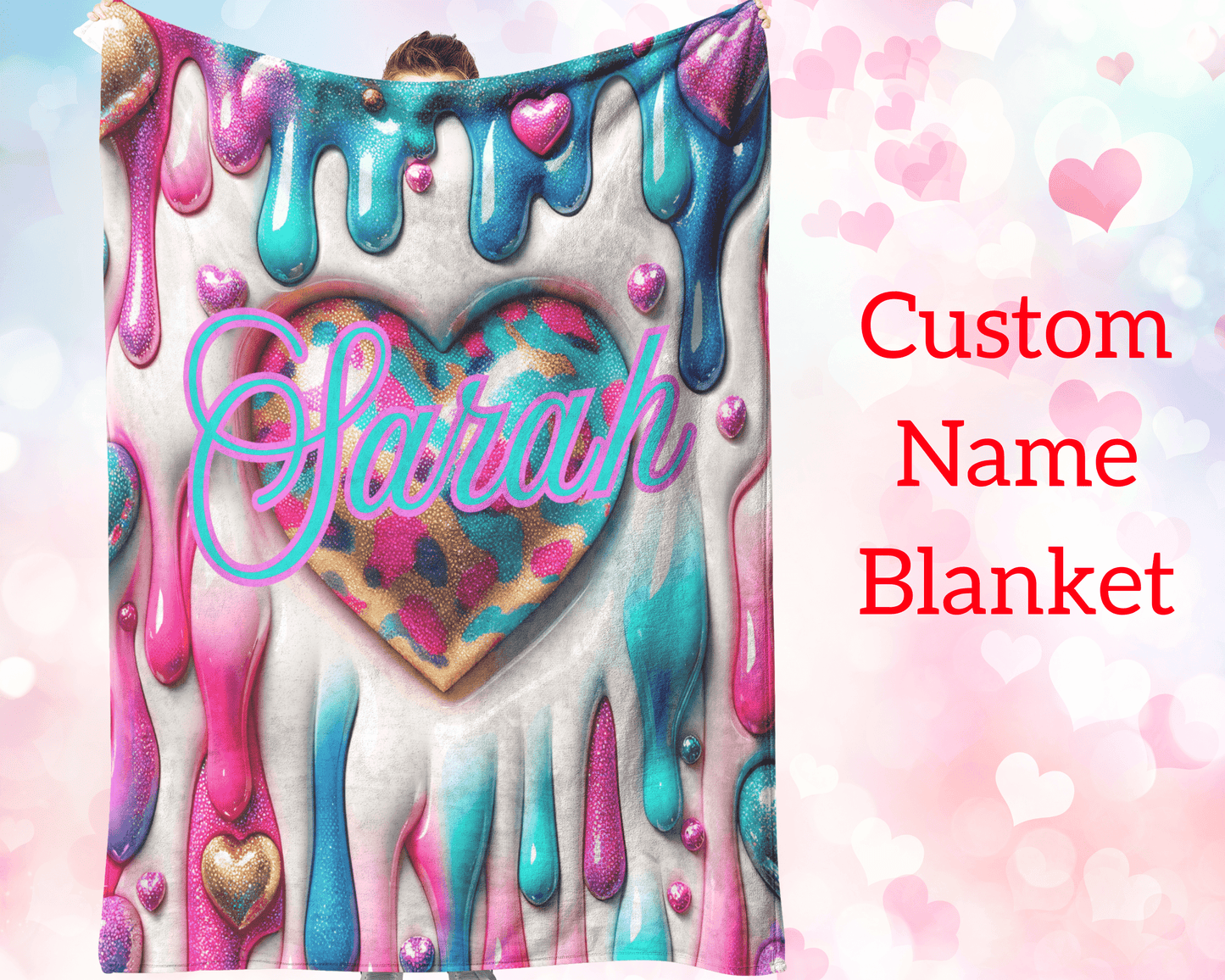 Personalized Heart Blanket with Name