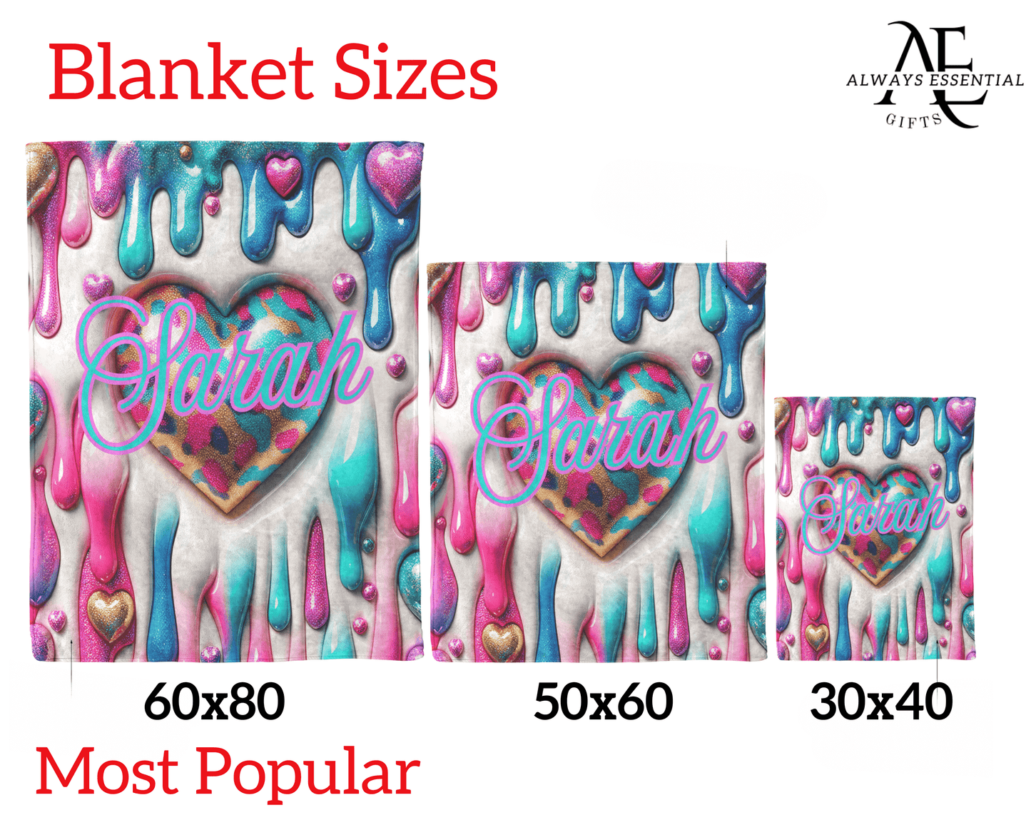 Personalized Heart Blanket with Name