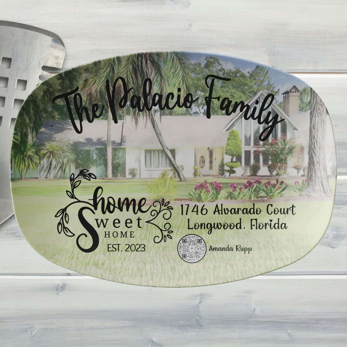 Custom House Color Photo Platter, Housewarming Gift