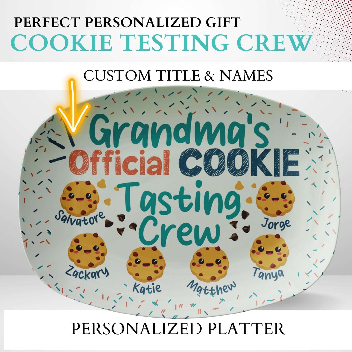 Personalized Cookie Platter With Kids Names - Cookie Plate, Custom Cookie Tray