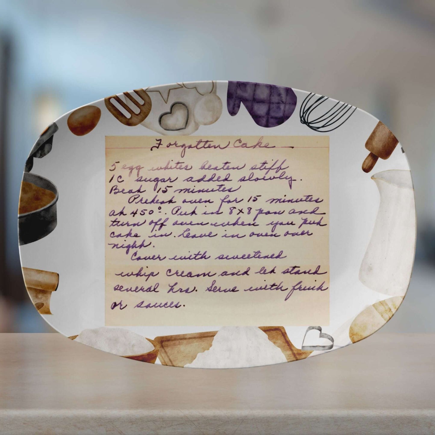 Custom Handwriting Recipe Platter, Family Recipe Keepsake