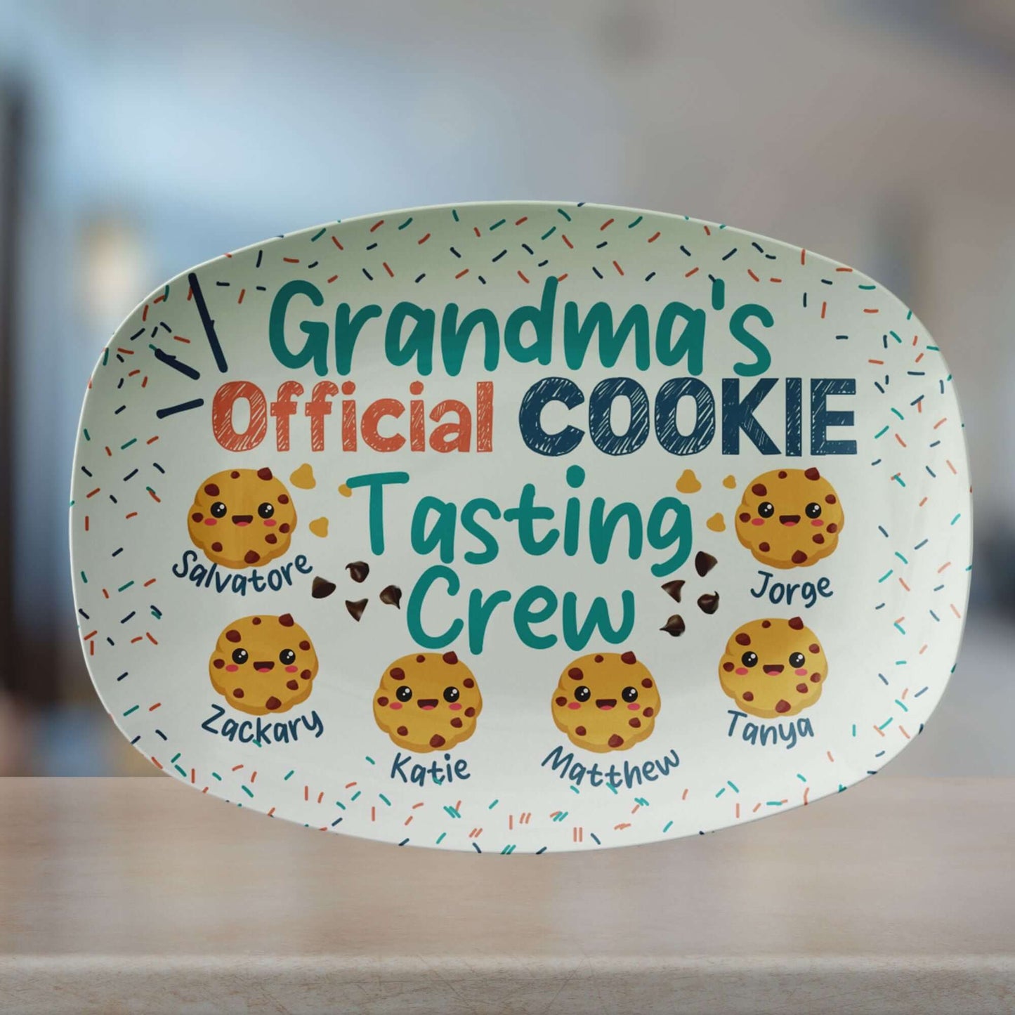 Personalized Cookie Platter With Kids Names - Cookie Plate, Custom Cookie Tray