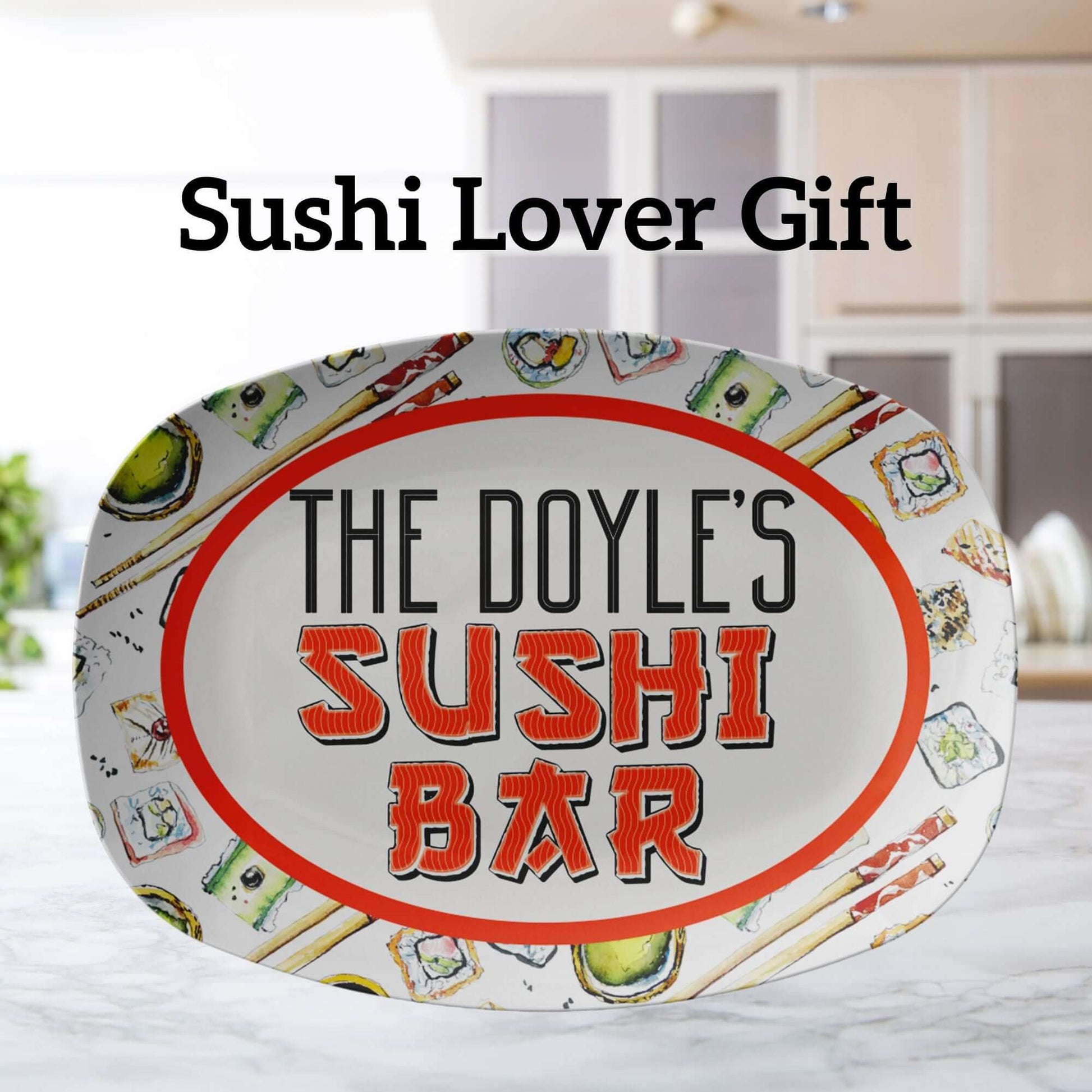 Personalized Platter - Sushi Lover Gift - Custom Sushi Serving Plate