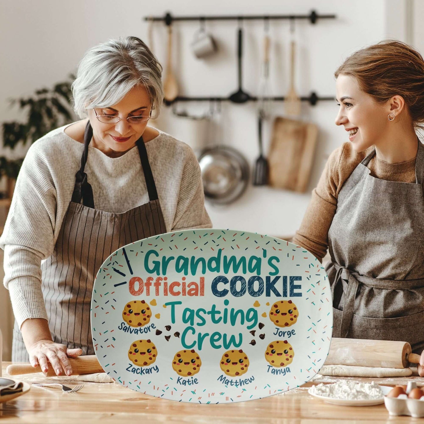 Personalized Cookie Platter With Kids Names - Cookie Plate, Custom Cookie Tray