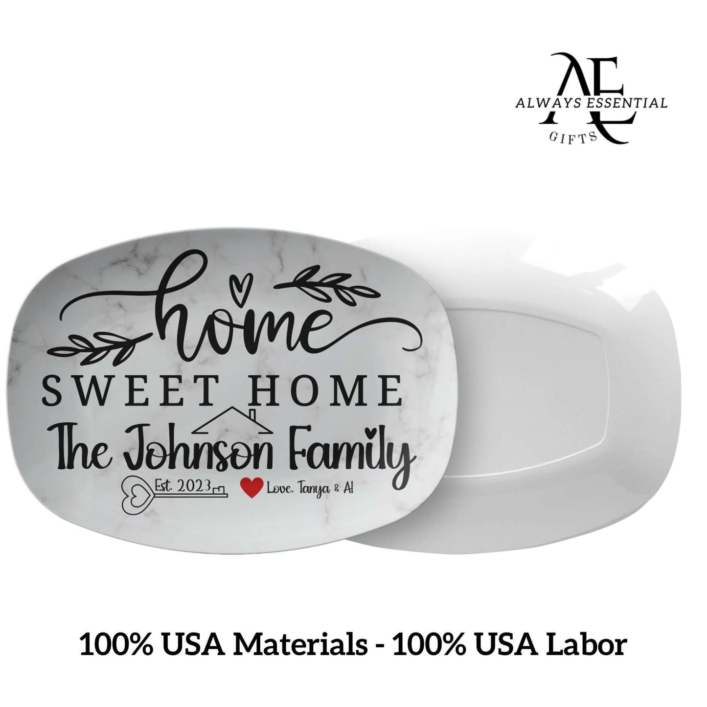 Personalized Home Sweet Home Gift Custom Serving Tray Platter Plate