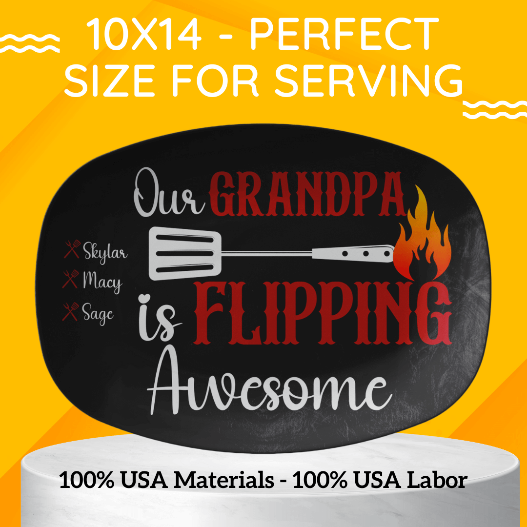 Our Family Is Flipping Awesome - Personalized BBQ Serving Platter
