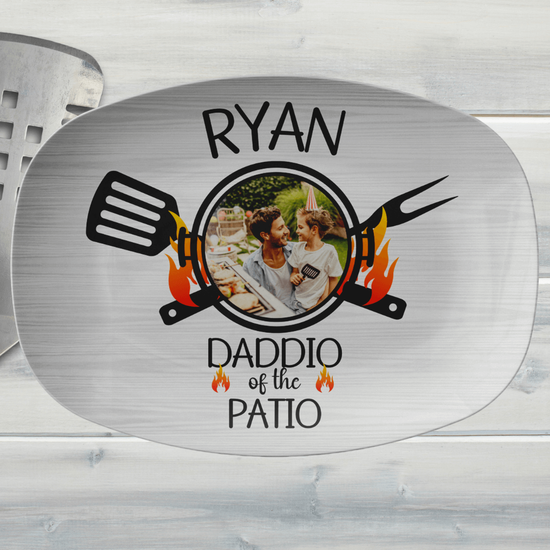 BBQ Gifts, Custom Platter, Grill Master, Grilling Plate, Daddio Of The Patio