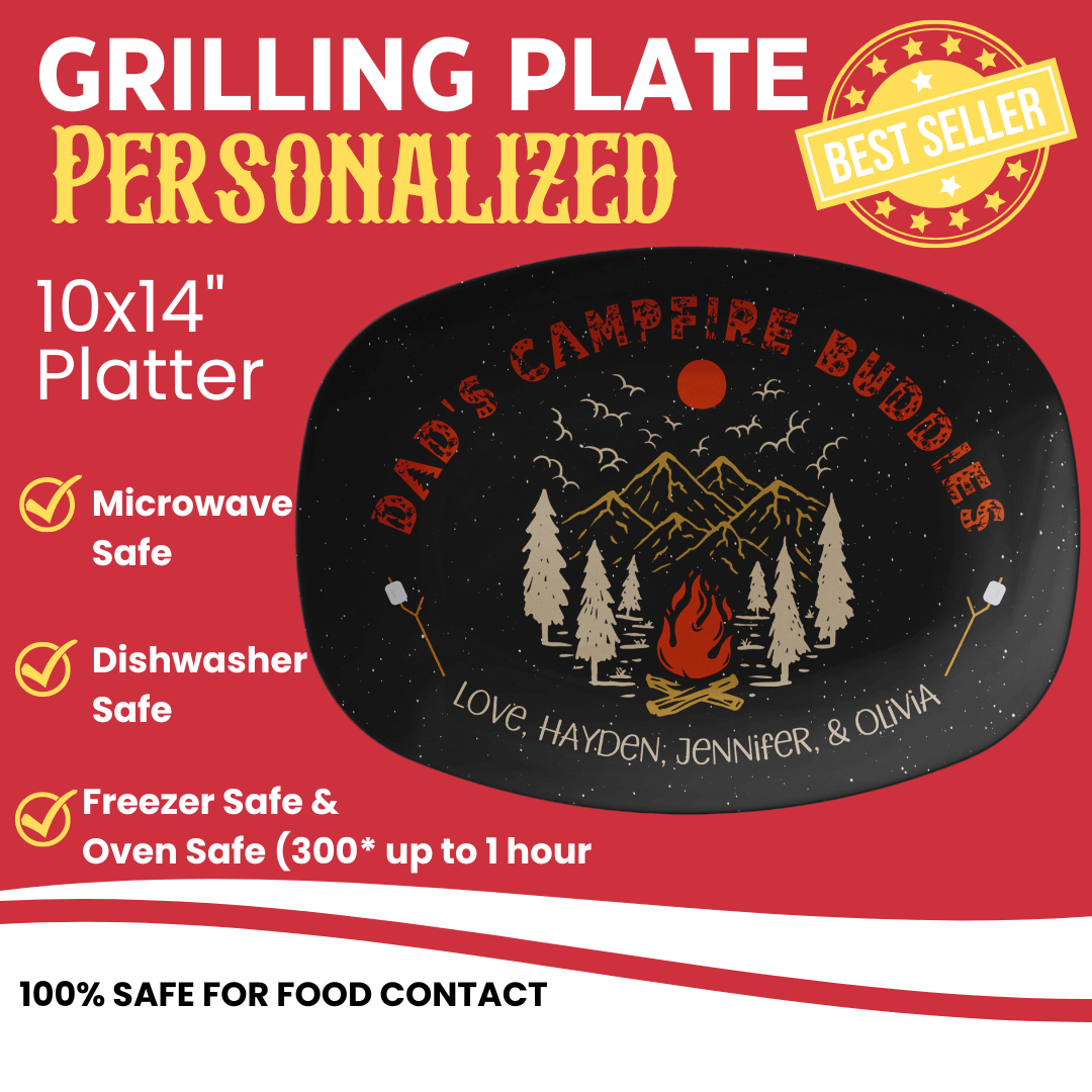 Dad's Campfire Buddies Grill Plate - Custom Camping Tray