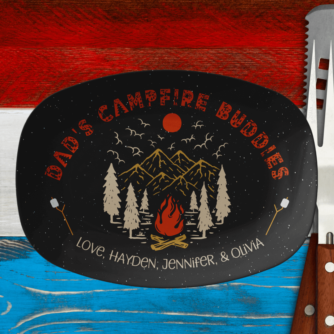 Dad's Campfire Buddies Grill Plate - Custom Camping Tray