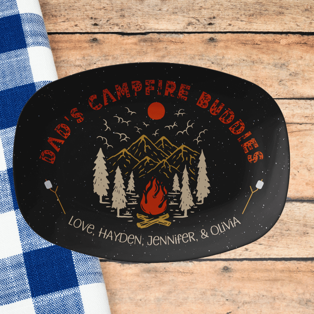Dad's Campfire Buddies Grill Plate - Custom Camping Tray