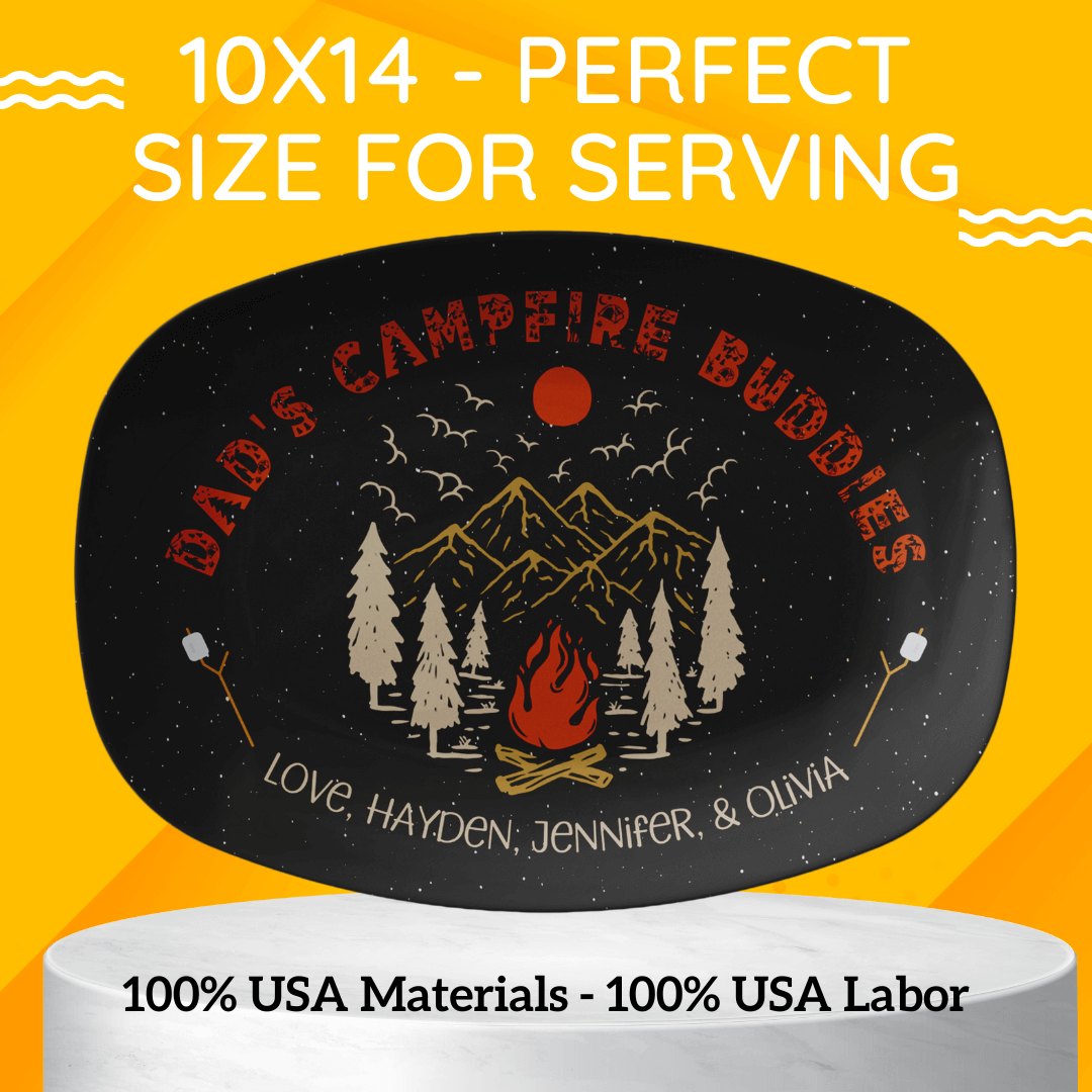 Dad's Campfire Buddies Grill Plate - Custom Camping Tray